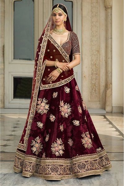 velvet lehenga