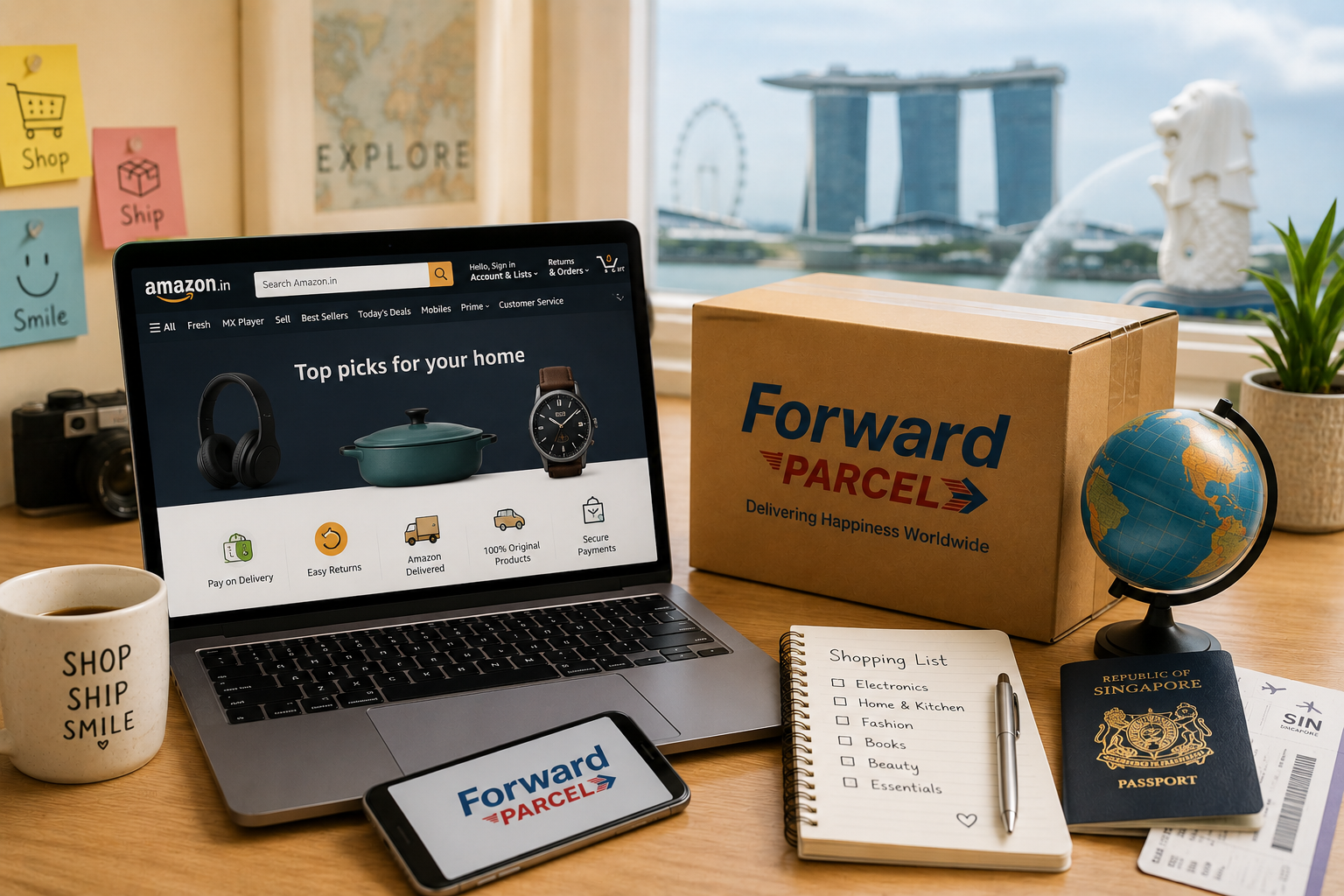 How to Shop from Amazon India and Ship to Singapore with Forward Parcel