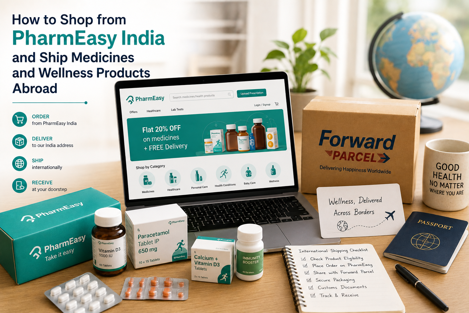 How to Shop from PharmEasy India and Ship Medicines and Wellness Products Abroad