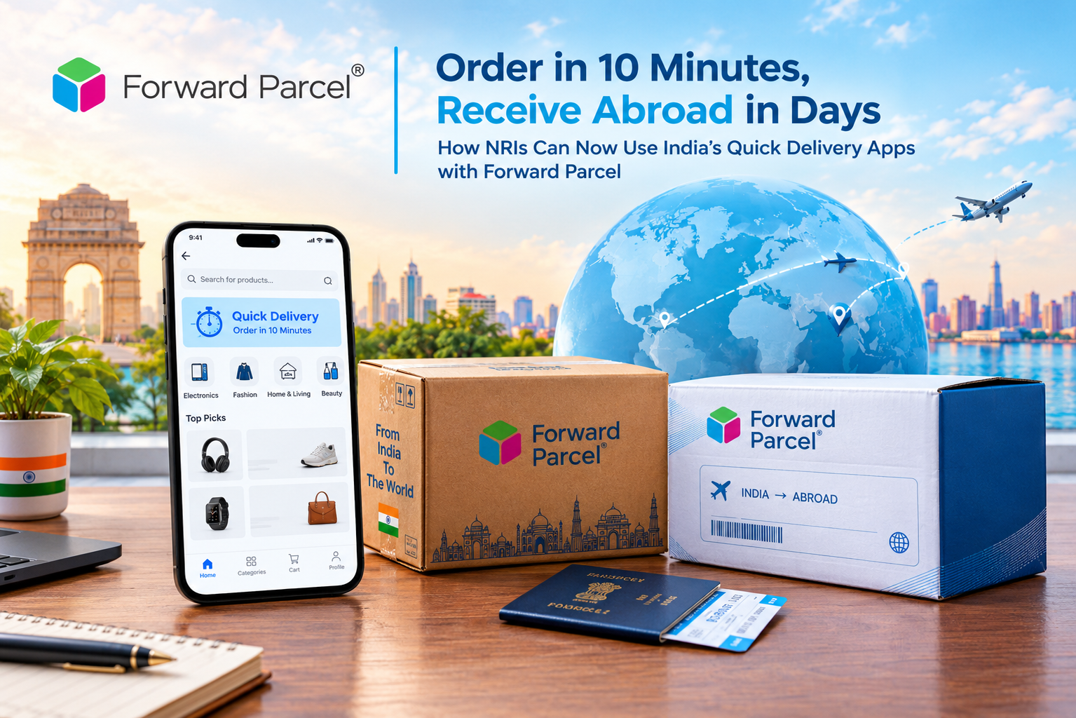 Order in 10 Minutes, Receive Abroad in Days How NRIs Can Now Use India’s Quick Delivery Apps with Forward Parcel